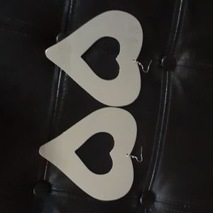 Silver Heart hoop earrings